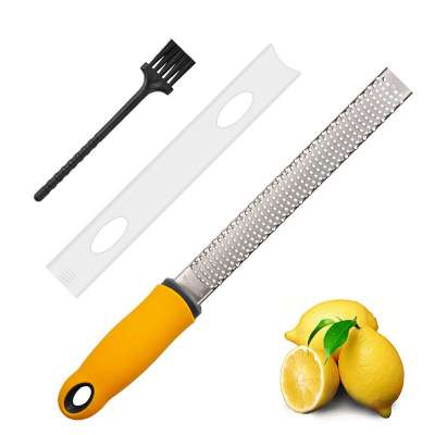 High Quality Stainless Steel Lemon Zester Cheese Grater Parmesan CheeseGinger Grater   Cleaning brush Dishwasher Safe