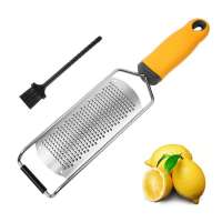 Razor-Sharp Blade Stainless Steel Lemon Zester Grater with Protective Cover and Cleaning brush