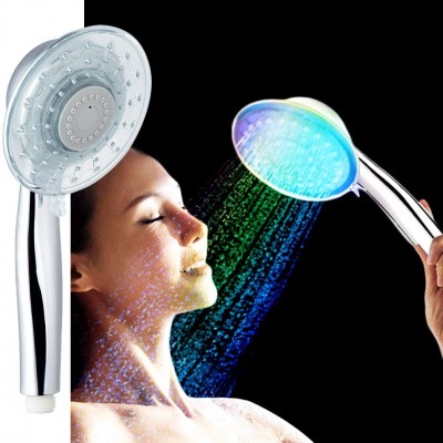 Amazon hot selling  Handheld Shower Head Color Changing Shower Head 2 Water Mode 7 Colors Glow Light